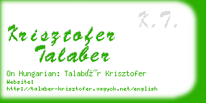 krisztofer talaber business card